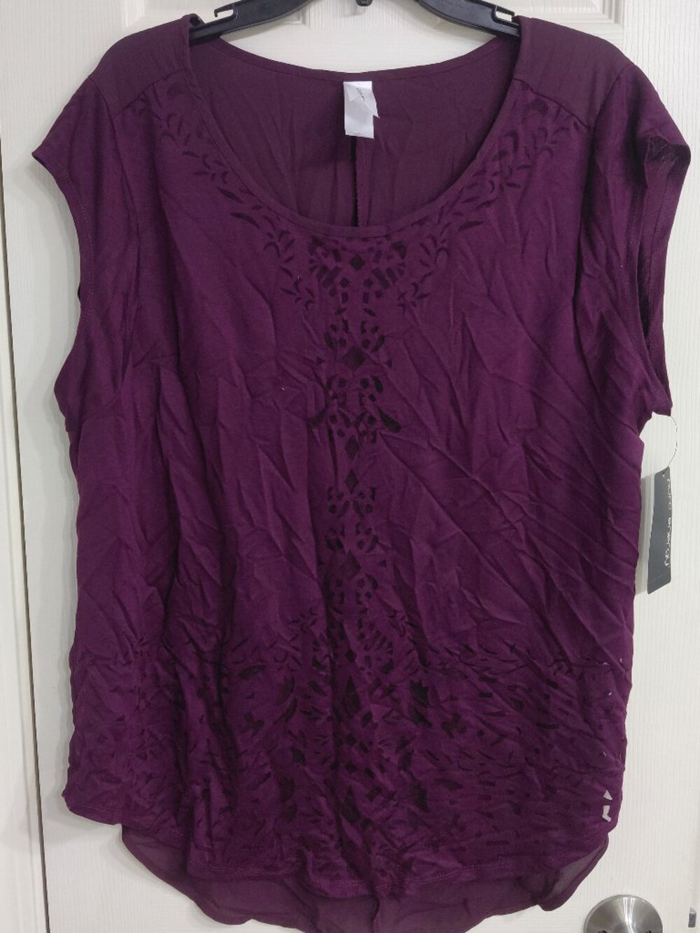 Maroon Eyelet Design Blouse